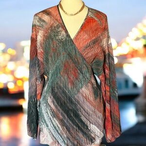 NWT Zara Pleated Kimono Wrap Top